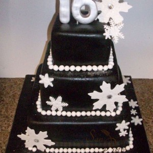 Doux flocons de neige Gâteau / Sweet Snowflakes Cake