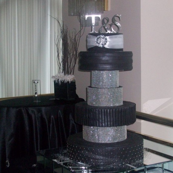 Noir et Blanc gâteau Diamant / Black and Diamond Wedding cake
