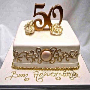 gâteau du 50e anniversaire ore dentelle / 50th Anniversary gold lace