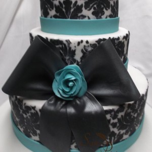 gâteau Damask noir et turquoise / Damask black and turquoise