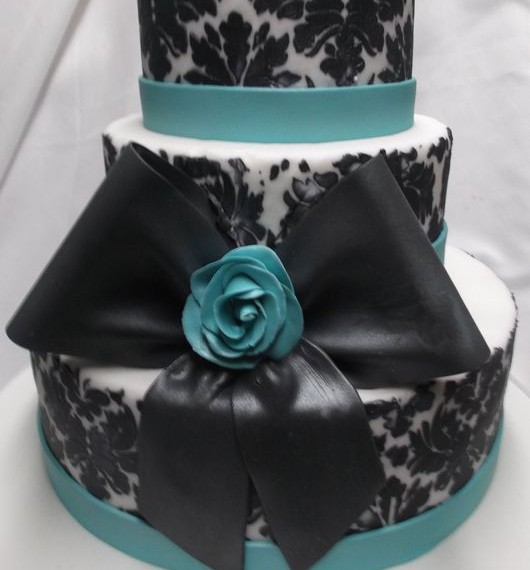 gâteau Damask noir et turquoise / Damask black and turquoise