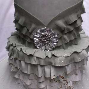 gâteau ombré vert olive / Ombre Olive green Ruffle cake