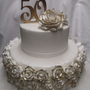 gâteau 50ième anniversaire / 50th Wedding Rose cake