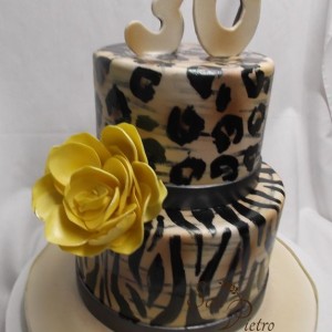 deux étages léopard et le zèbre / Two Tier Animal print cake