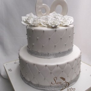 60e anniversaire à deux étages gâteau diamant / two tier 60th anniversary Diamond cake