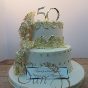 50th Wedding Anniversary Cake Lace