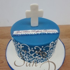 One Tier Baptism cake for Domenico