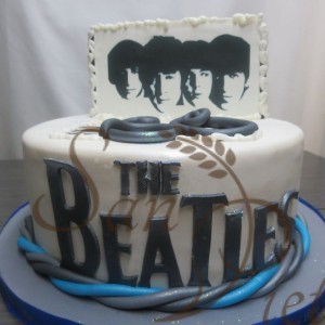 One Tier Beatles Cake