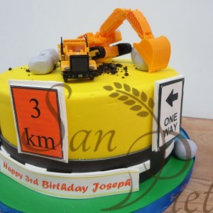 One Tier Construction Cake