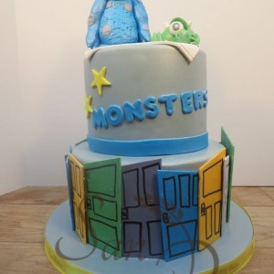 Two Tier Monsters Cake