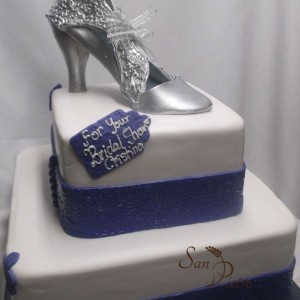 gâteau dentelle argent / Silver Lace Bridal Shower cake