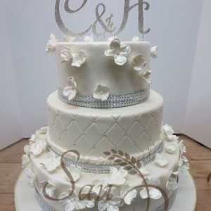 Wedding Hydrangea Diamond Cake