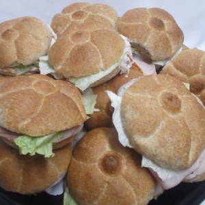 Brown Round Soft panini Sandwhich platter Brown Round Soft panini Sandwhich platter