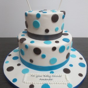 polka dot baby shower theme cake