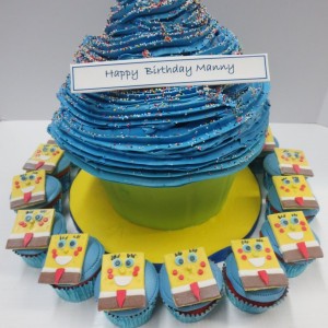 Cupcake spongebob cake